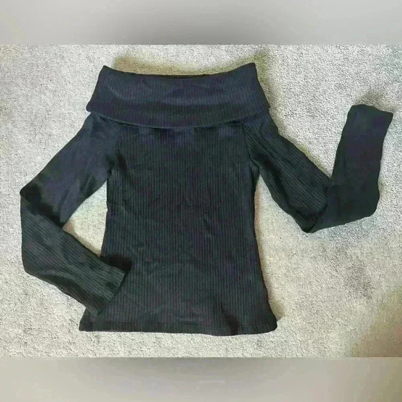 Madewell Off-Shoulder Long-Sleeve Top True Black Size Small - Picture 7 of 7